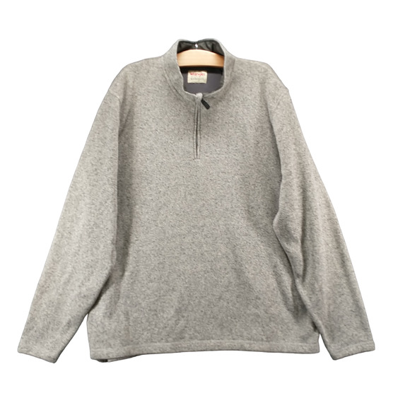 Wrangler Authentics Men's 1/4 Zip Pullover Sweater Gray XL Heather Mock Neck - Picture 1 of 12